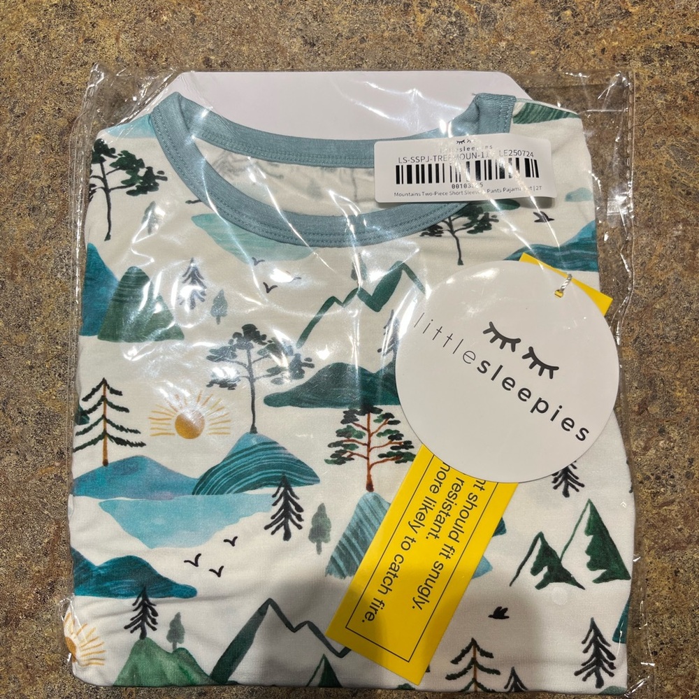 2T NIB Little Sleepies Mountain Mist Short Sleeve Two Piece Set